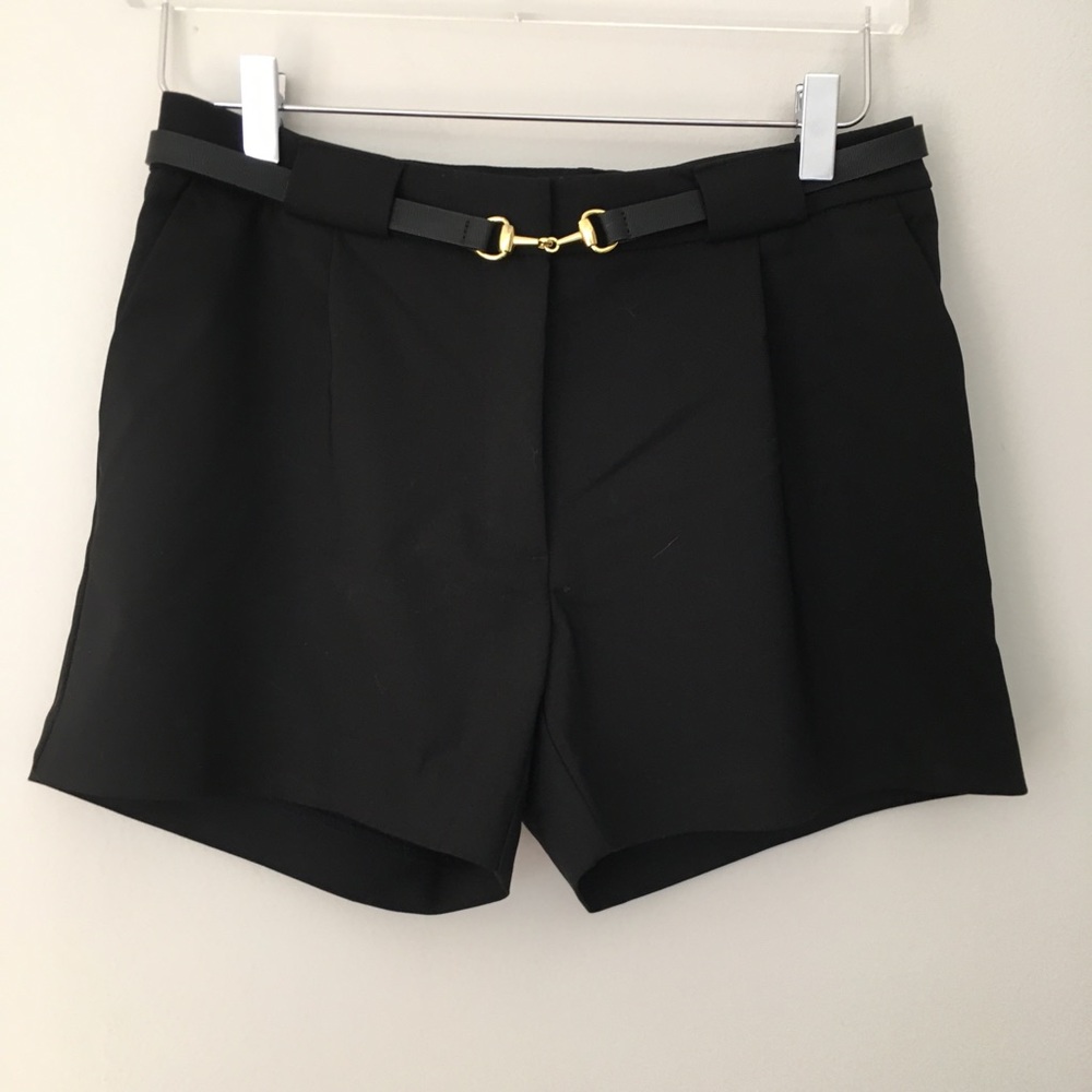 H&M Black Shorts with Gold Belt